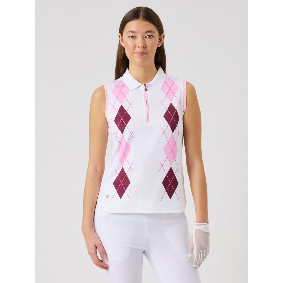 POLO DAILY ARGYLE SANS MANCHES FEMME