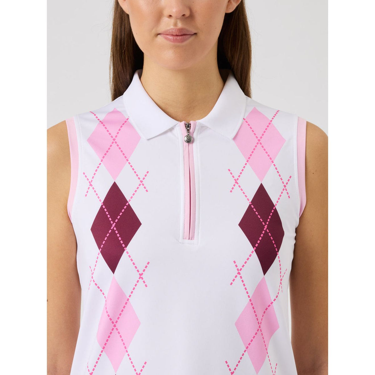 POLO DAILY ARGYLE SANS MANCHES FEMME