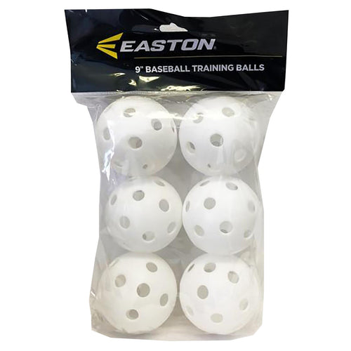 Easton 9 Inch Plastic Training Ball, White, 6 Pieces