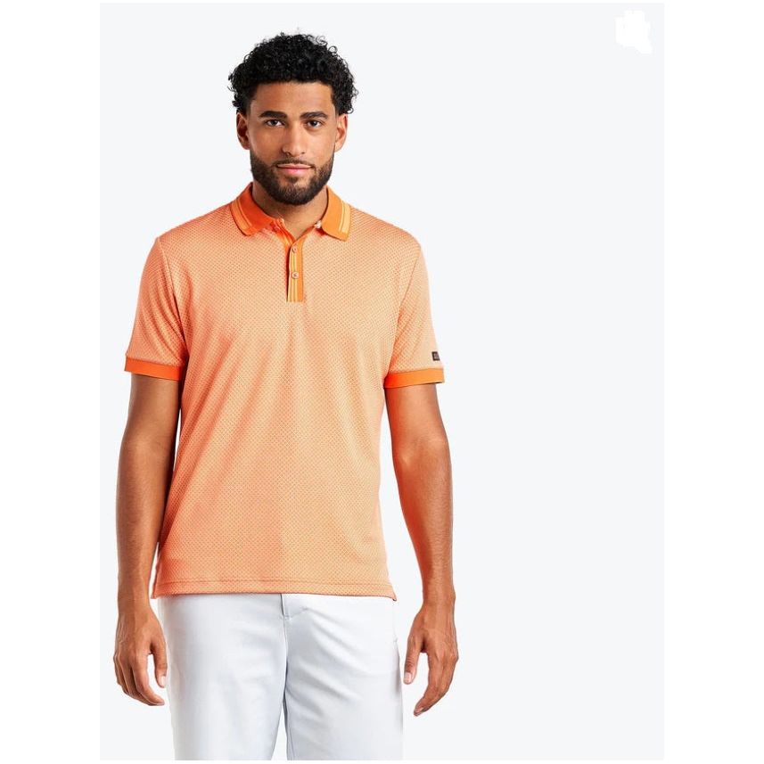 Sligo Polo Aiden Two-Tone Jacquard Golf Polo Shirt 100 Percent Polyester