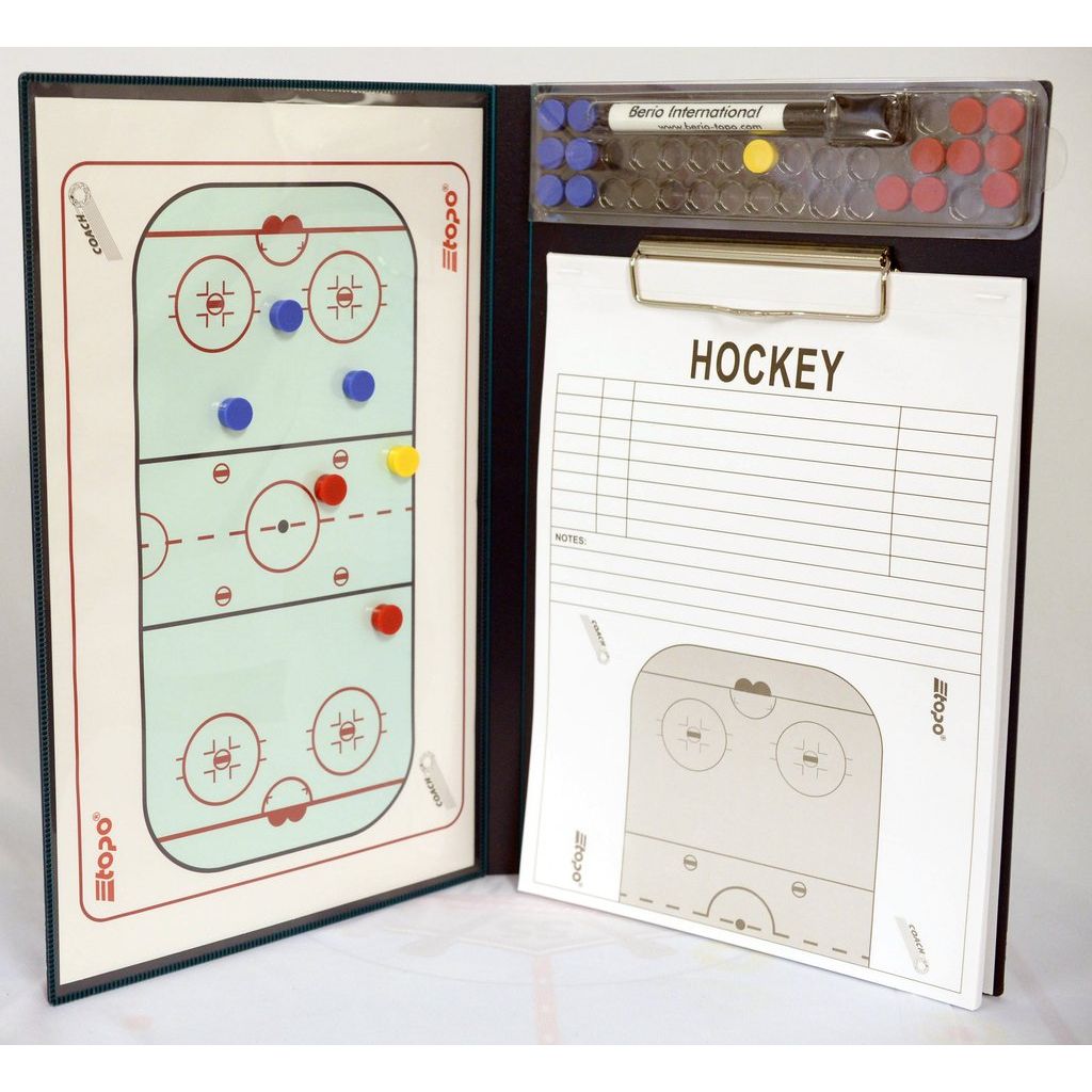 Tableau Topo Hockey 2 Volets 21.5x41 Cm Recto et feuille d'alignment