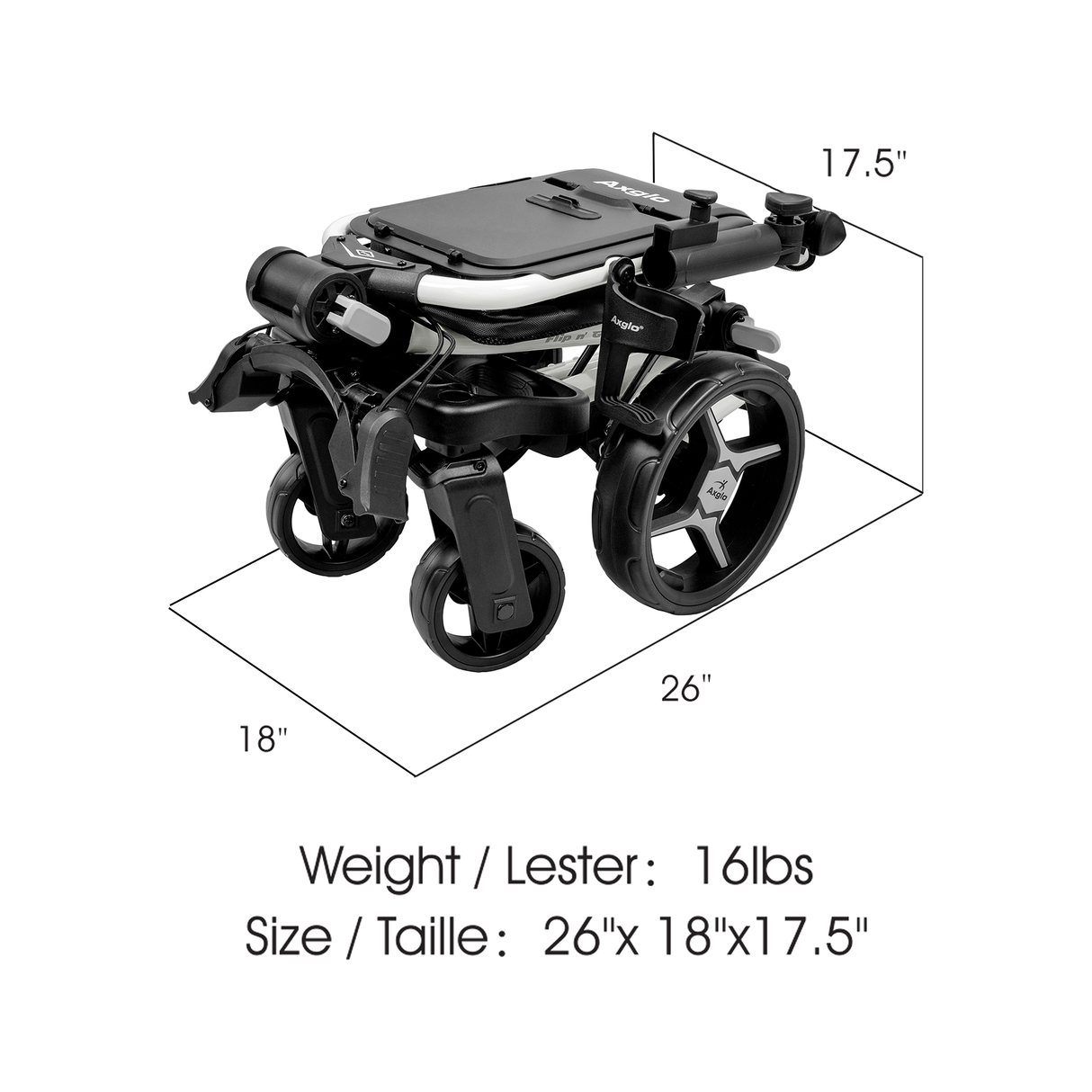 Chariot AXGLO Flip N Go Pro Chariot Foldable Patented in 1 Step