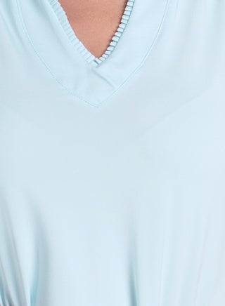 LUCKY IN LOVE SLEEVELESS PLEATED PLACKET POLO