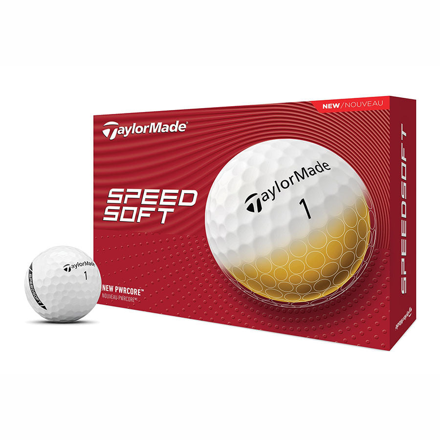 TaylorMade SpeedSoft TM24 Balle de Golf Blanc PWRCORE Toucher Doux