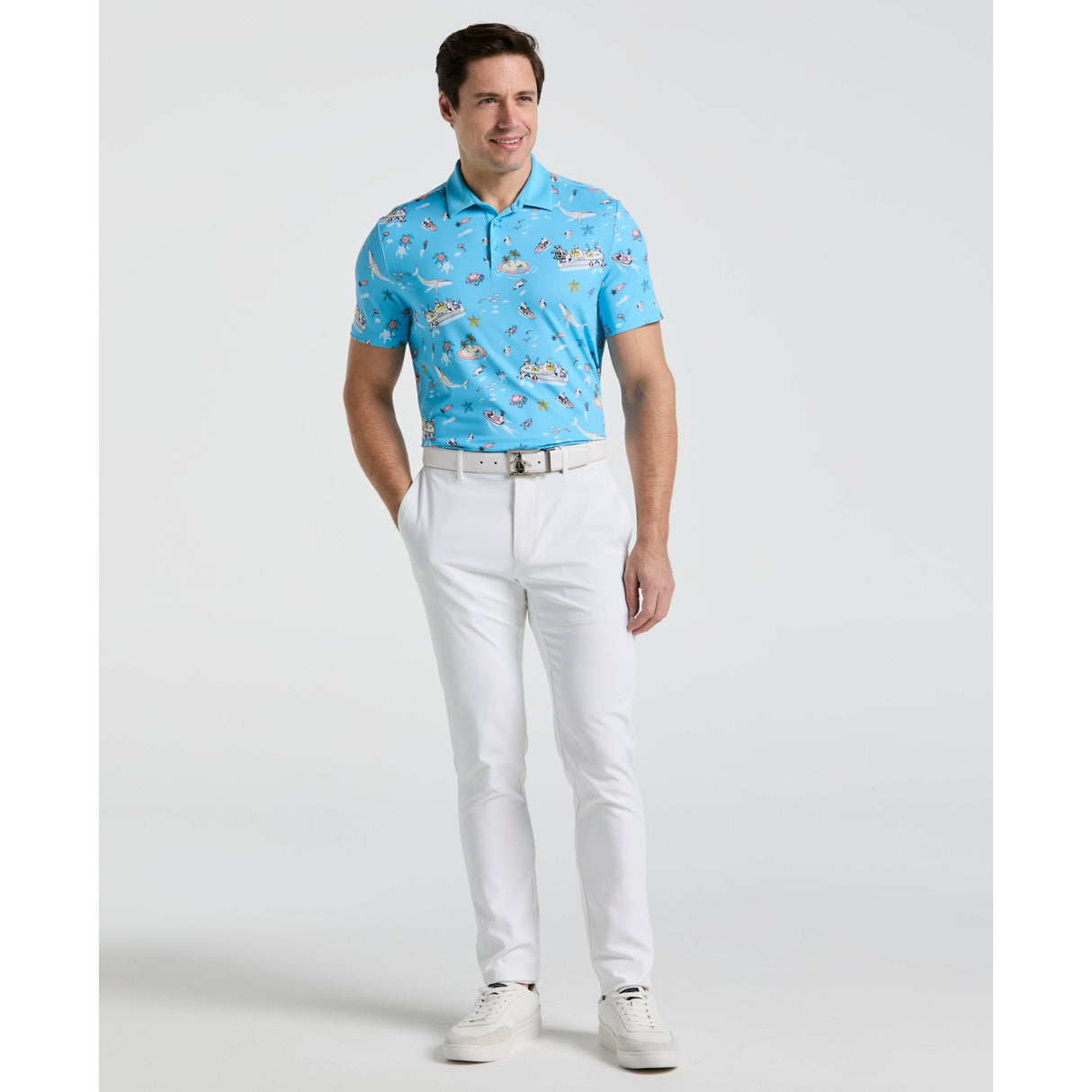 Original Penguin Polo Pete N The Boat Print Golf Hommes Chic