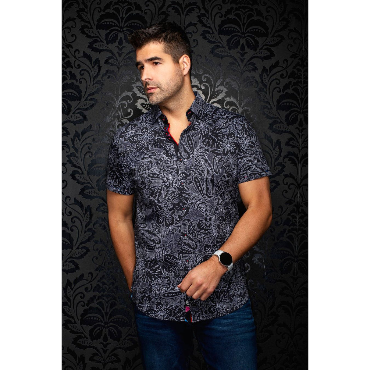 CHEMISE AU NOIR ROSSA MANCHES COURTES