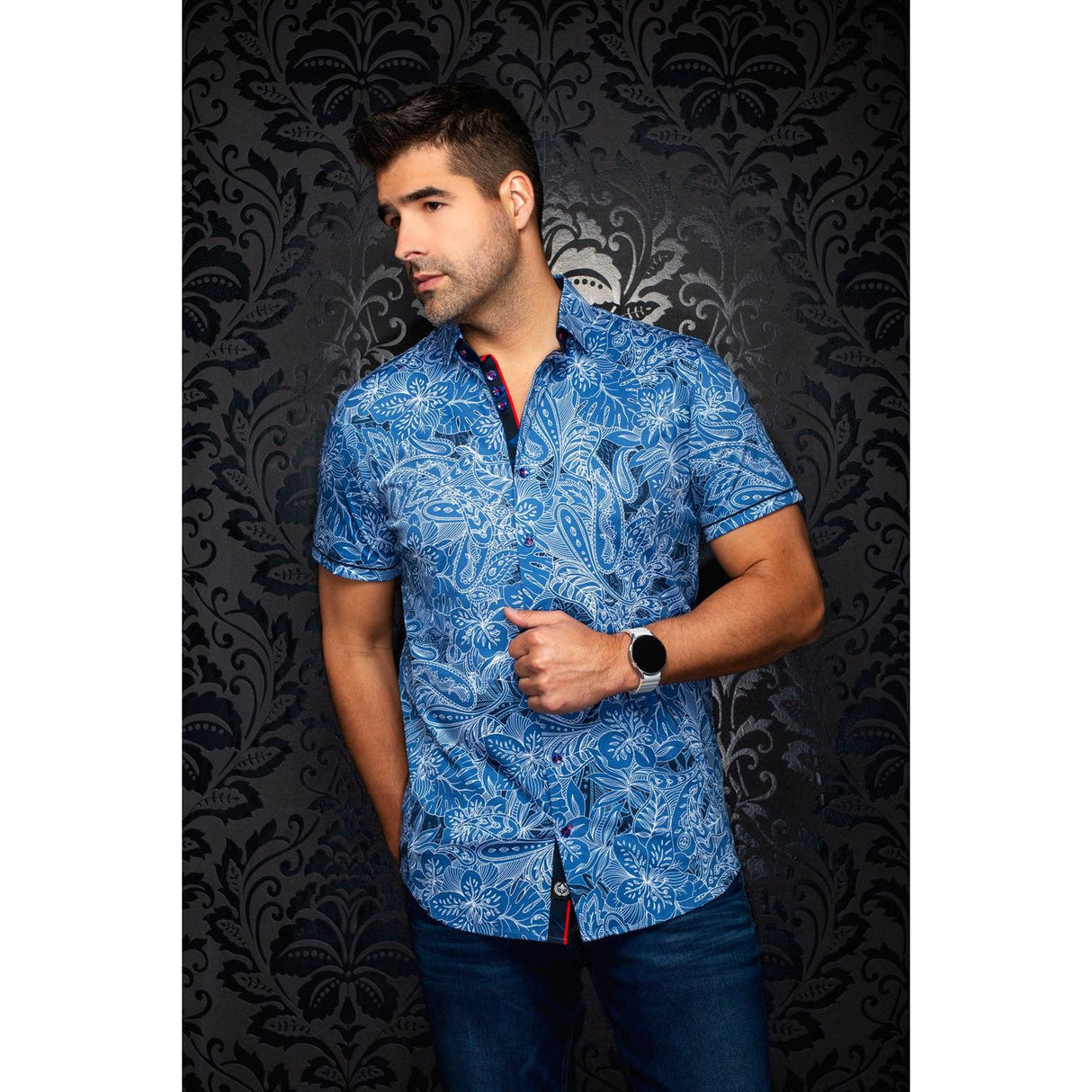 CHEMISE AU NOIR ROSSA MANCHES COURTES