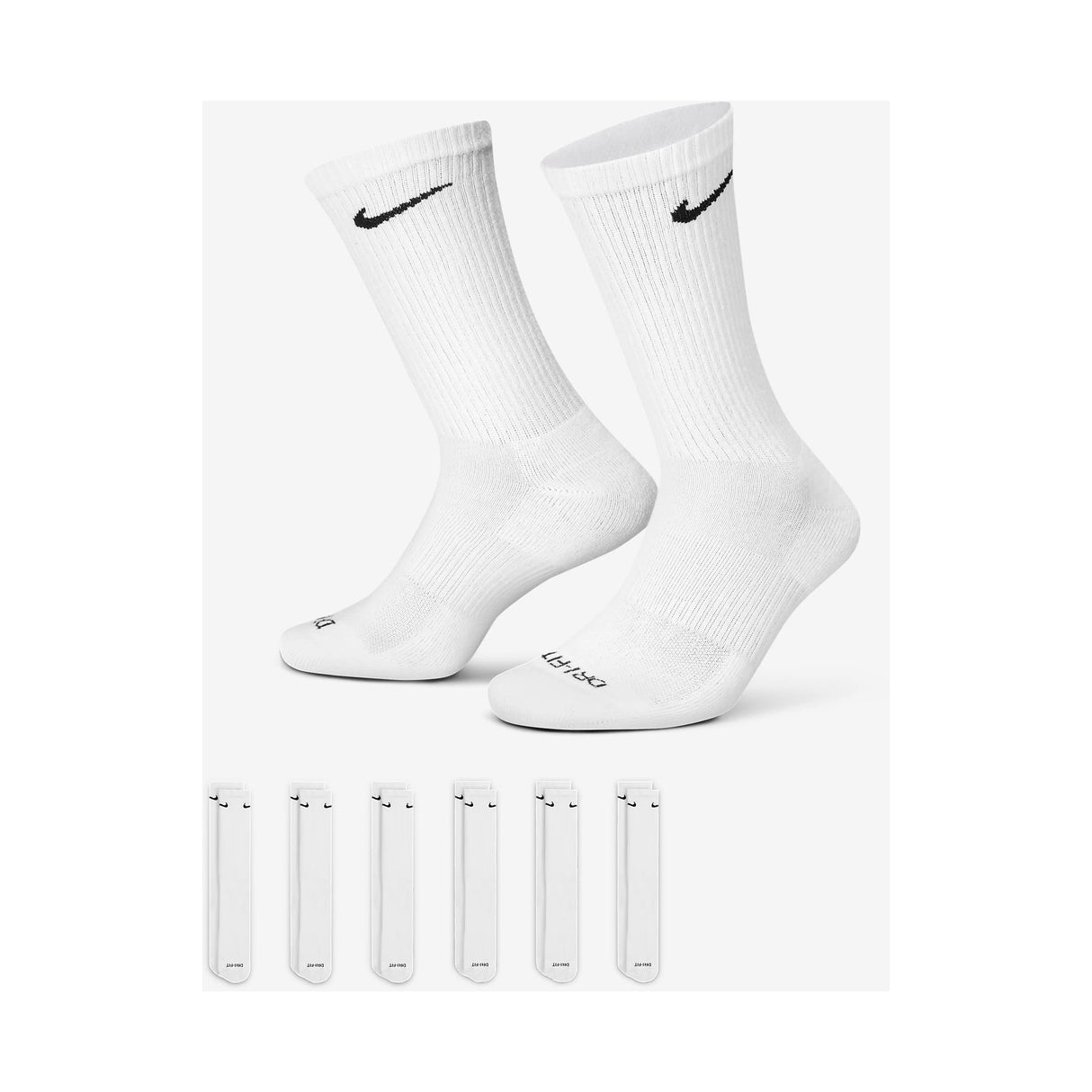 Nike Everyday Plus Cushioned Socks for Adults, 6-Pair Pack