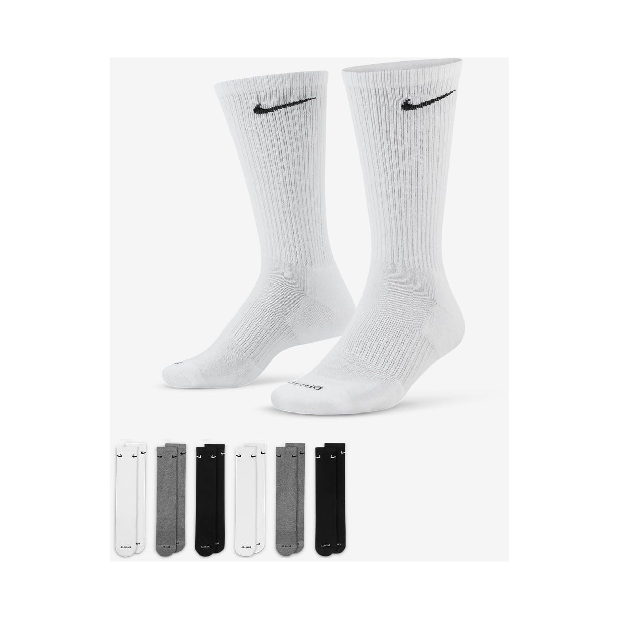 Nike Everyday Plus Cushioned Socks for Adults, 6-Pair Pack