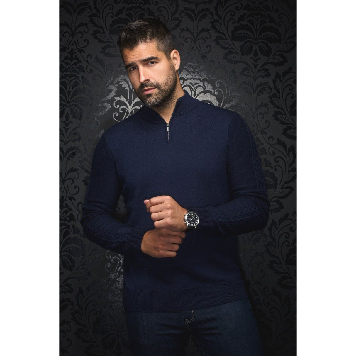 MESTA Premium Warm and Breathable Black Merino Wool Sweater