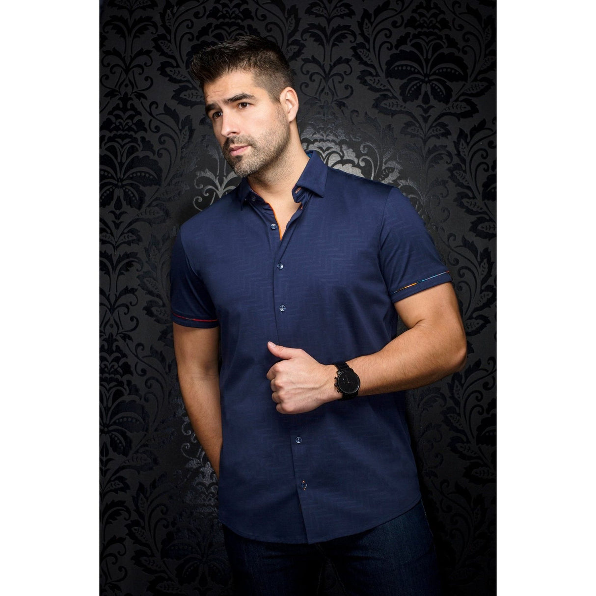 CHEMISE AU NOIR DIVENERE MANCHES COURTES
