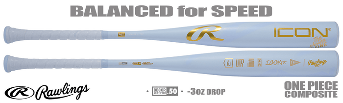 BATON RAWLINGS ICON THE CHOSEN ONE -3 (2 5/8'' BARREL) BBCOR