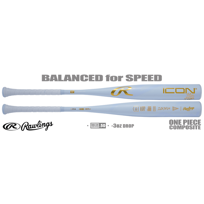 BATON RAWLINGS ICON THE CHOSEN ONE -3 (2 5/8'' BARREL) BBCOR