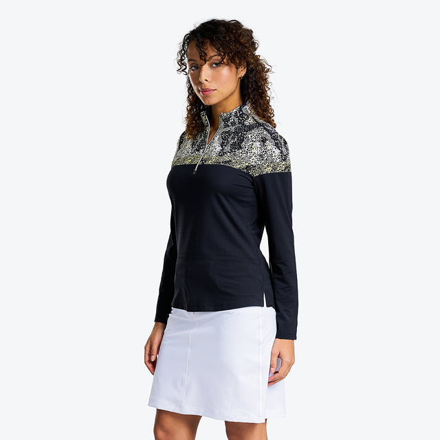 Losana Polo Manches Longues Col Montant Mock Pour Femme Confort