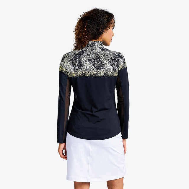 Losana Polo Manches Longues Col Montant Mock Pour Femme Confort