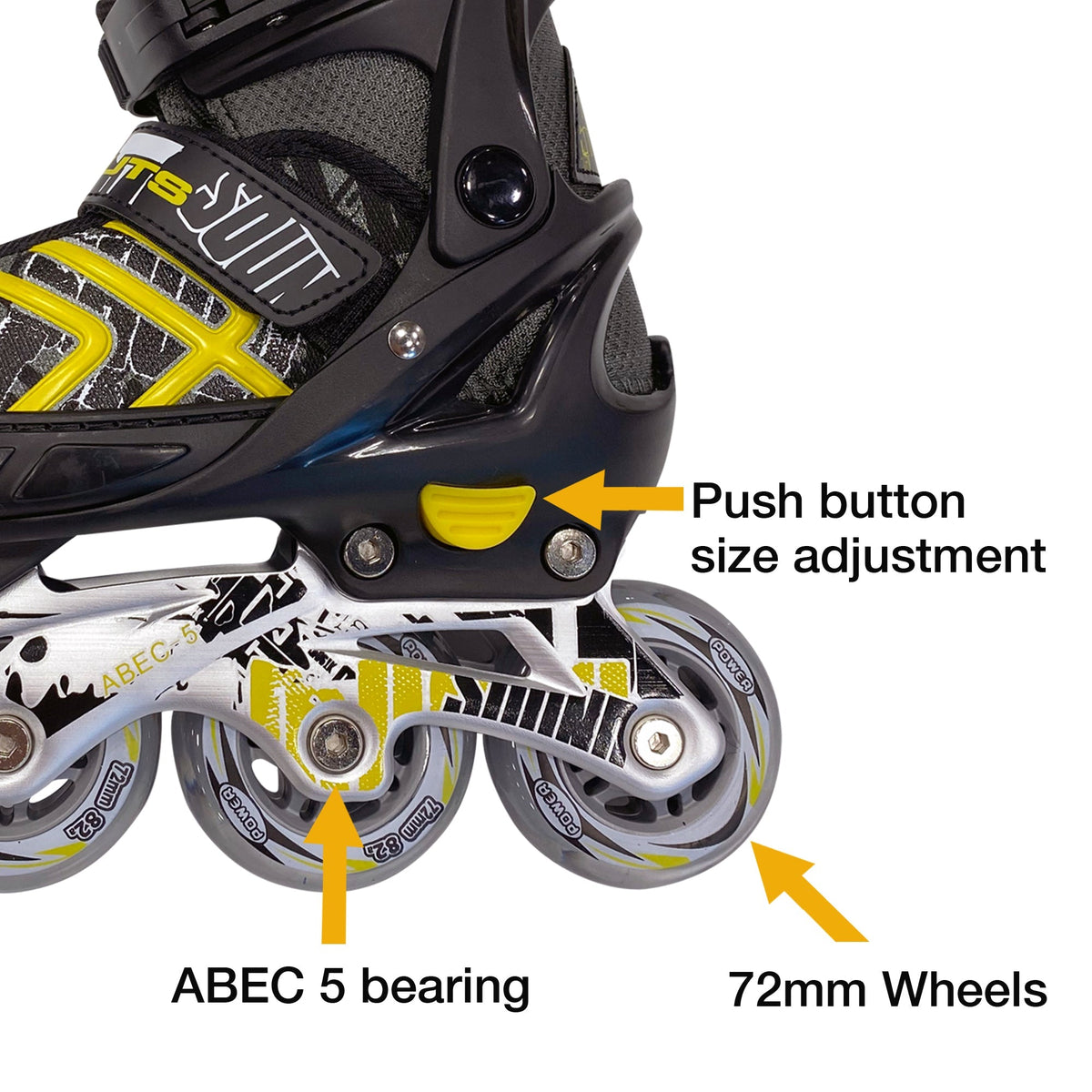 Guts Adjustable Wheel Skates Children Push Button Adjustment