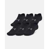 Under Armour Essential Unisex Low Cut Socks, Pack of 6, Arch Support and Cooling for Training