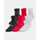 BAS UA Essential Children's Quarter Socks, 6 Pairs, Ultra-Lightweight Training Socks