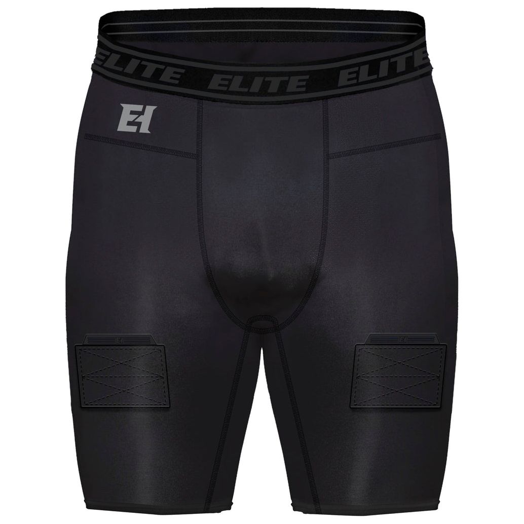 Elite Hockey Compression Jock Short SR - Short ajusté avec coquille - adulte