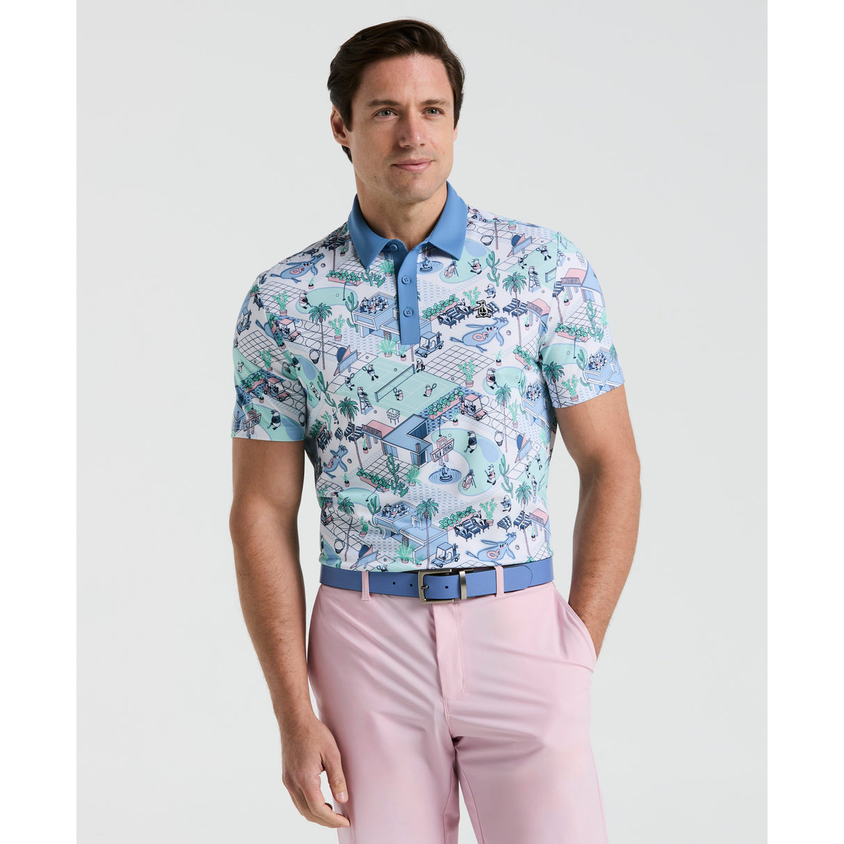 Original Penguin Polo Golf All-Over Palm Springs Print For Course