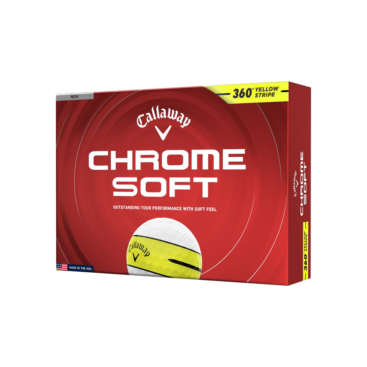 CALLAWAY CHROME SOFT BALL 26 YELLOW STRIPE 360