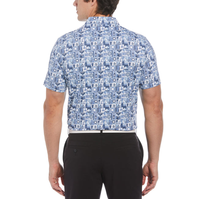 PENGUIN ALL OVER NOVELTY PETES GAME GRID POLO SHIRT