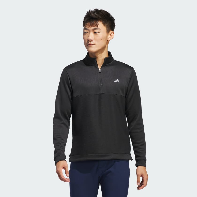 ADIDAS TEXTURED Q-ZIP SWEATER
