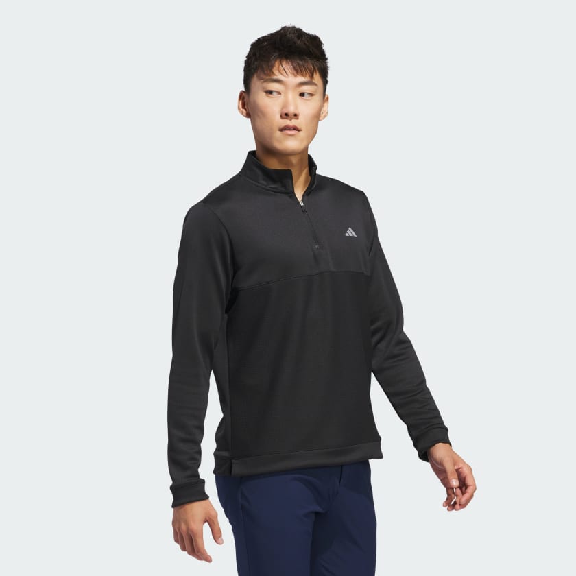 ADIDAS TEXTURED Q-ZIP SWEATER