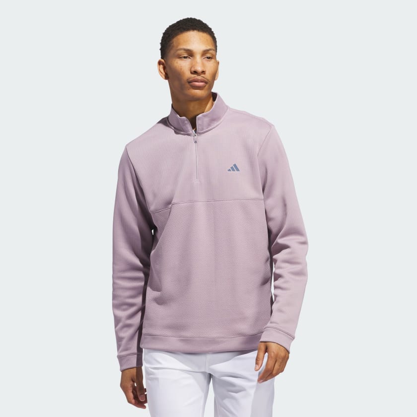 ADIDAS TEXTURED Q-ZIP SWEATER