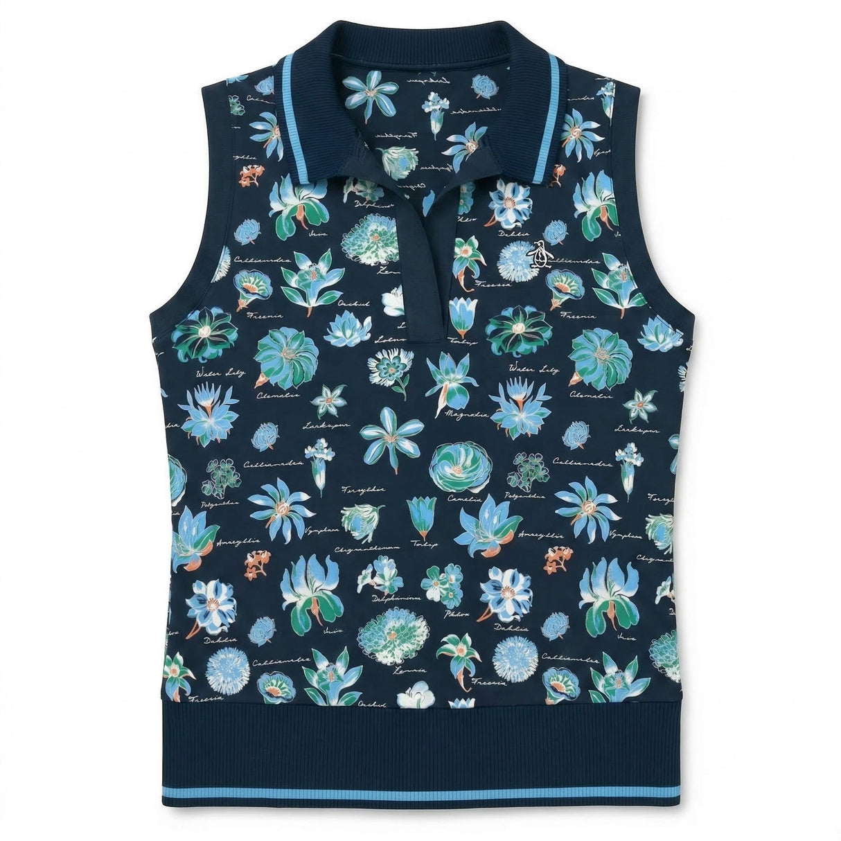 PENGUIN Textbook Floral Sleeveless Golf Polo WOMEN