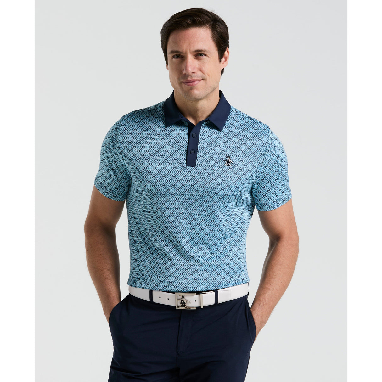 Polo Original Penguin Golf Jacquard Bohème Teinté En Fil Performant