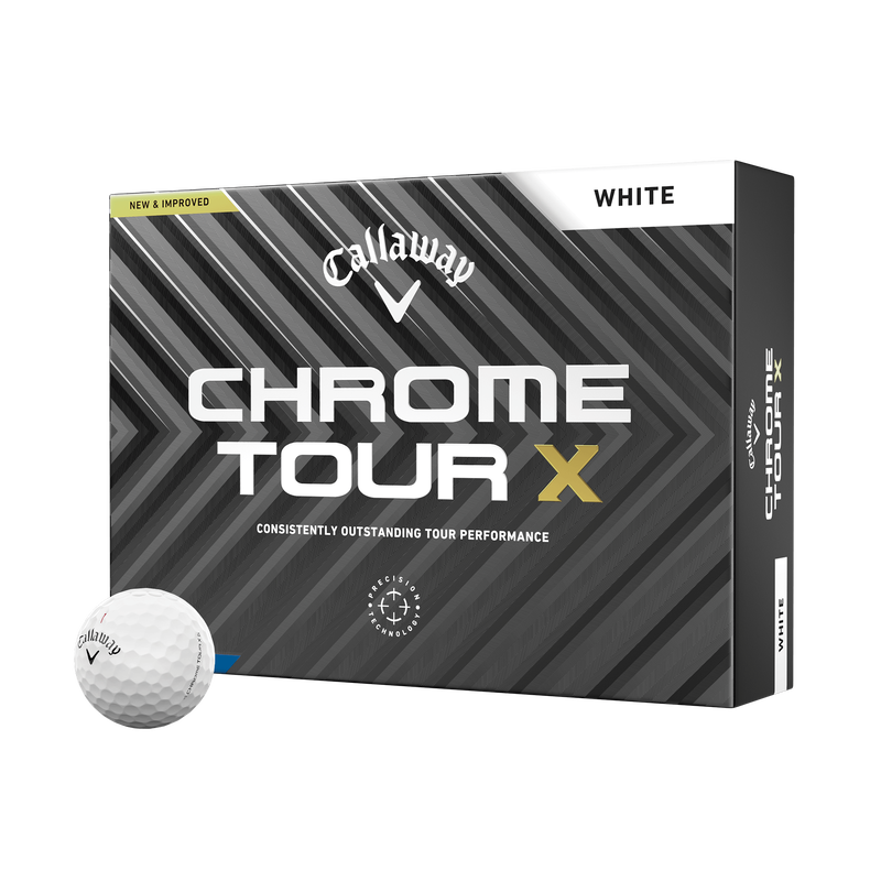 Callaway Chrome Tour X White Ball Hyper Fast Soft Core For Distance and Control