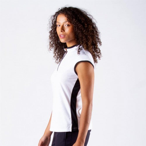 Nivo Polo Brianna Sleeveless Mock Stretch Jacquard False Collar