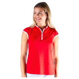 Nivo Polo Brianna Sleeveless Mock Stretch Jacquard False Collar