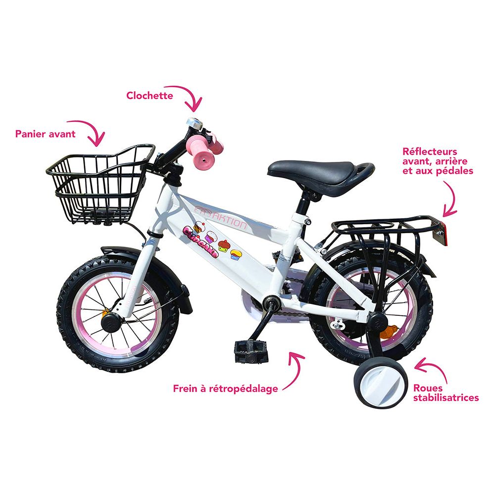 VELO ENFANT AKTION 12 ROSE