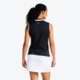 Nivo Sleeveless Polo Unisex Mock High Collar Performance Jacquard