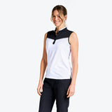 Nivo Sleeveless Polo Unisex Mock High Collar Performance Jacquard