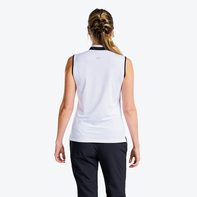 Nivo Sleeveless Polo Unisex Mock High Collar Performance Jacquard