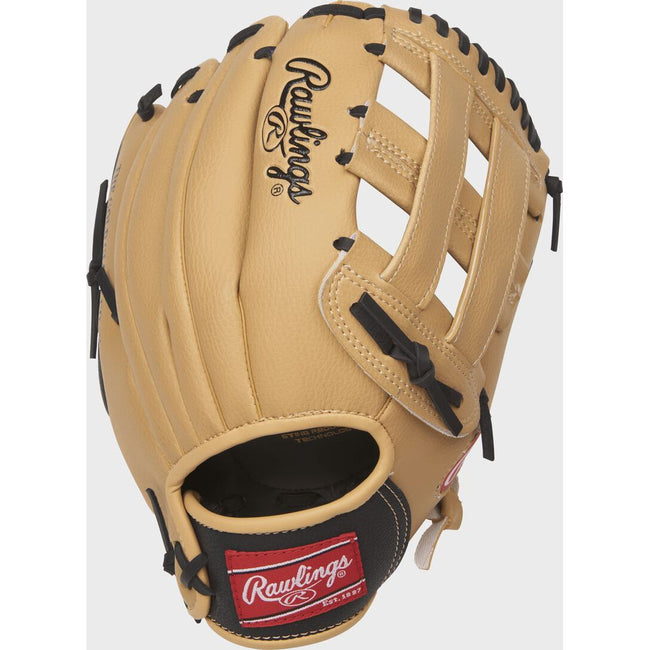 RAWLINGS "PLAYERS" SERIES BASEBALL GLOVE YOUTH 11 1/2" BLACK/CAMEL(right hand glove)