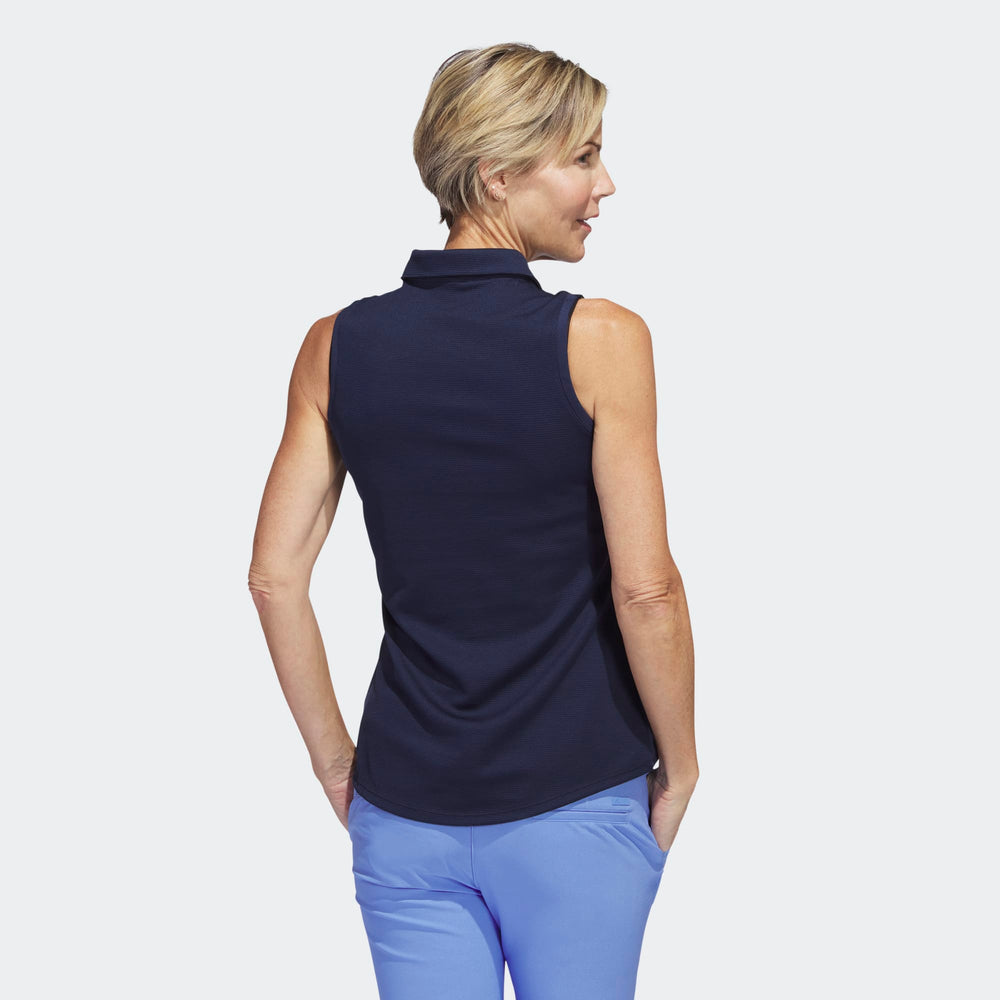 Adidas Polo Textured Sleeveless Recycled For Performance Training