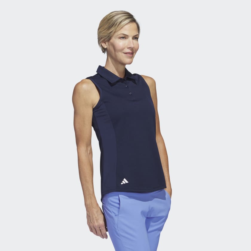 Adidas Polo Textured Sleeveless Recycled For Performance Training