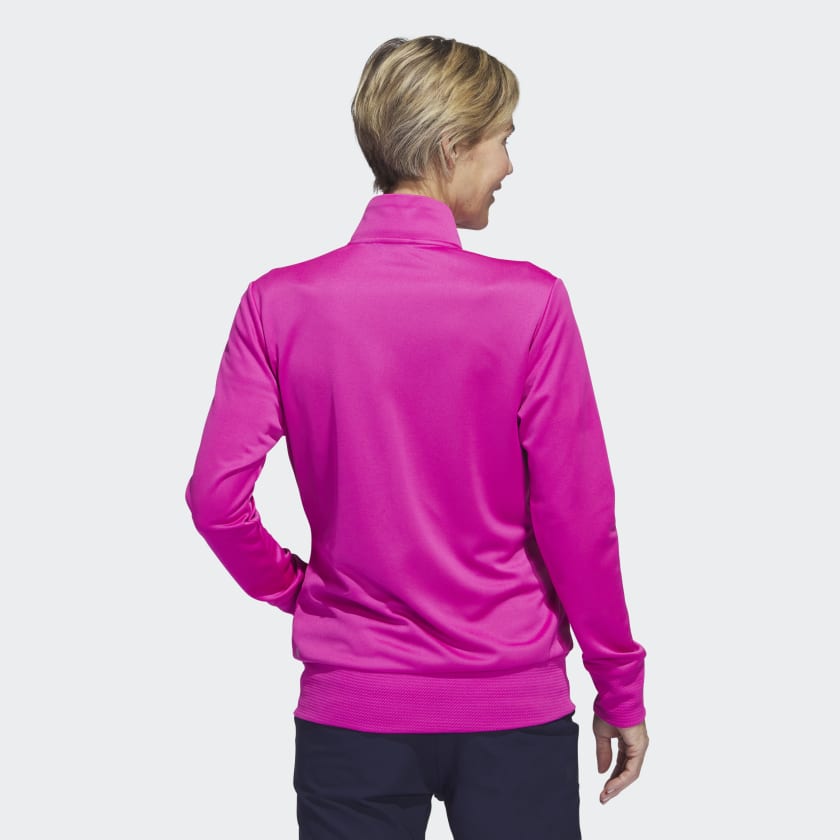 Adidas Textured Full Zip Sweater Elegant Golf Jacket For Cold